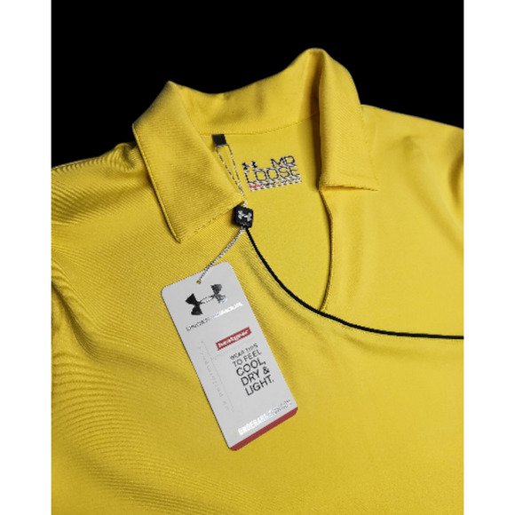 NWT Under Armour Women's UA Golf Polo Kinetic Yellow Size M - Picture 2 of 8
